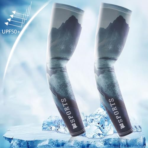 ZIBUYU® Neck Gaiter Bandana for Men Women Sun Protection CuvDhe UV Face Shield Multipurpose Balaclava Summer Kit Arm Guards Glacial Print 3PCS ZIBUYU® Neck Gaiter Bandana for Men Women Sun Protection CuvDhe UV Face Shield Multipurpose Balaclava Summer Kit Arm Guards Glacial Print 3PCS